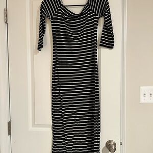 Chic Striped Long Sleeve Dress